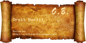 Orelt Berill névjegykártya